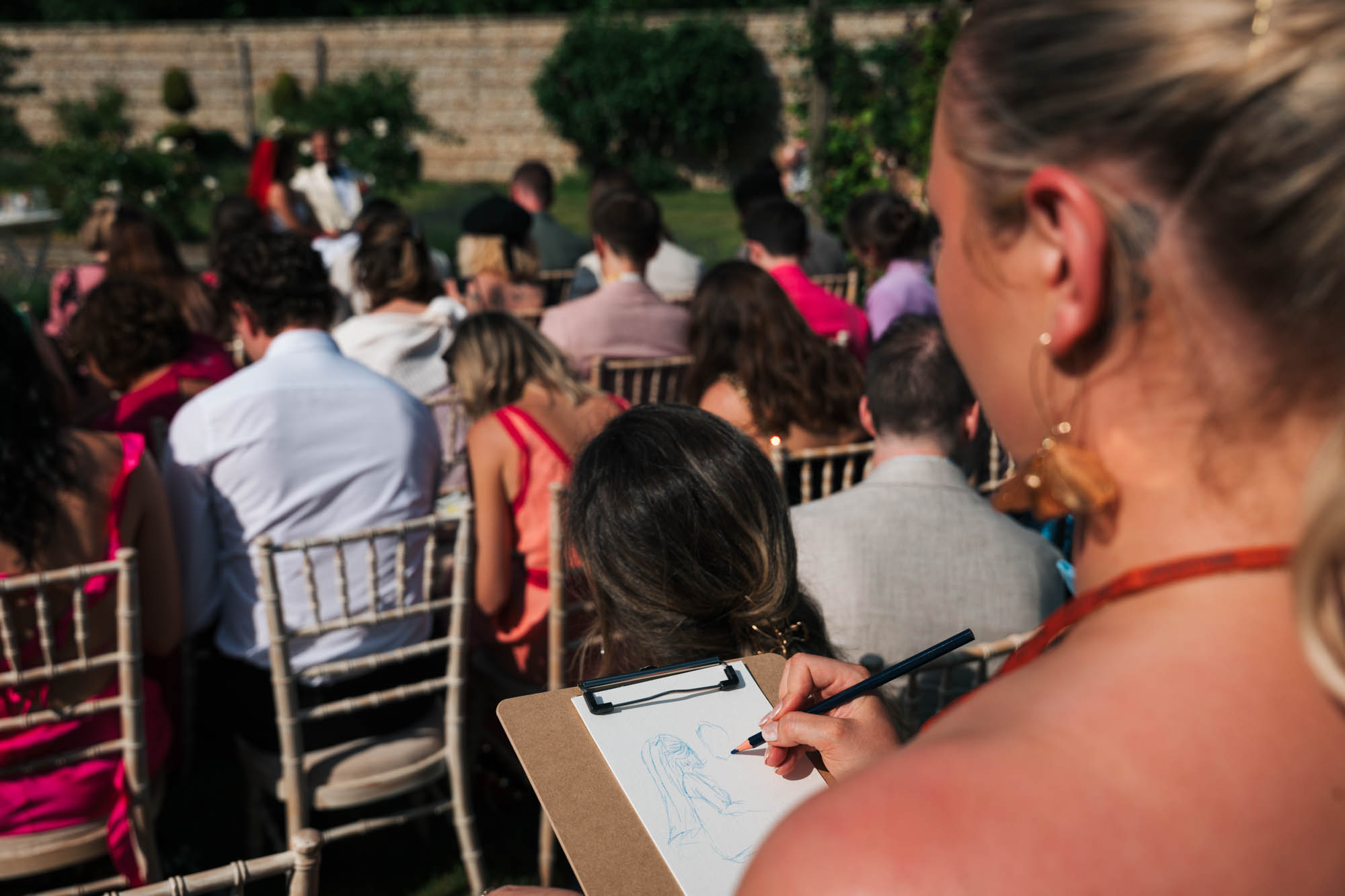 life drawing at wedding