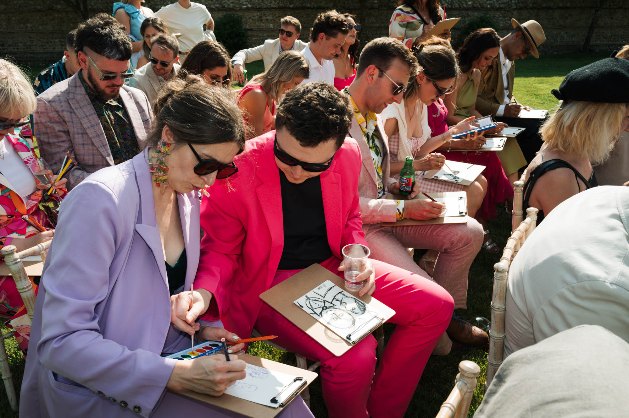 life drawing at wedding