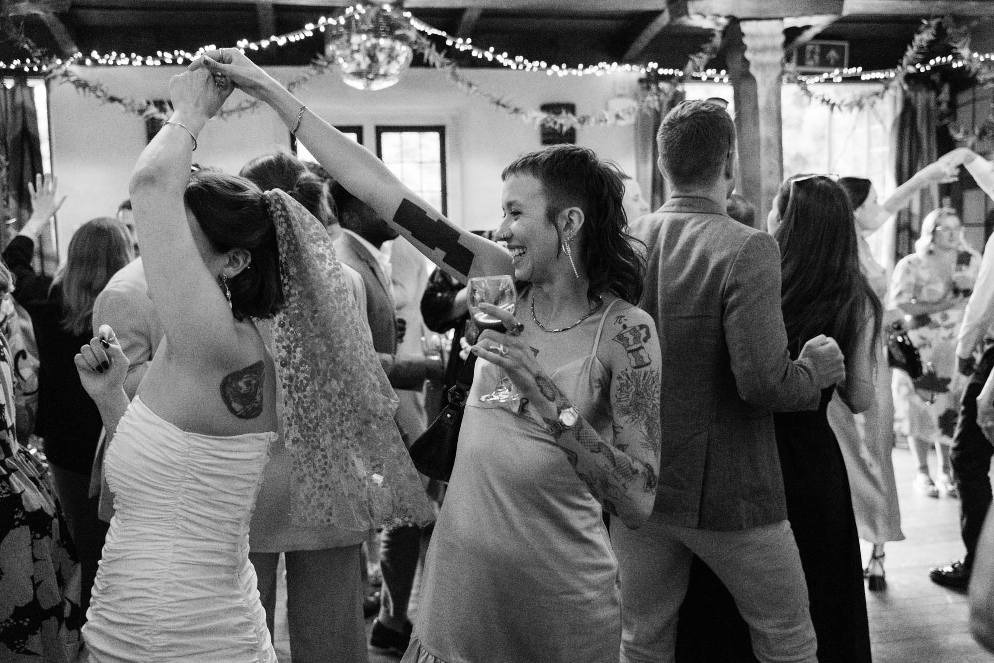 black & white wedding photography at voewood